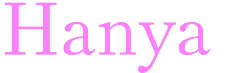 Hanya - girls name