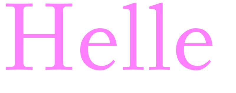 Helle - girls name