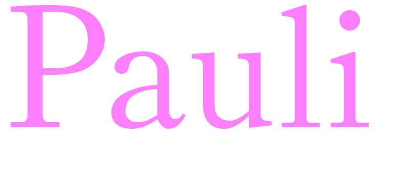 Pauli - girls name